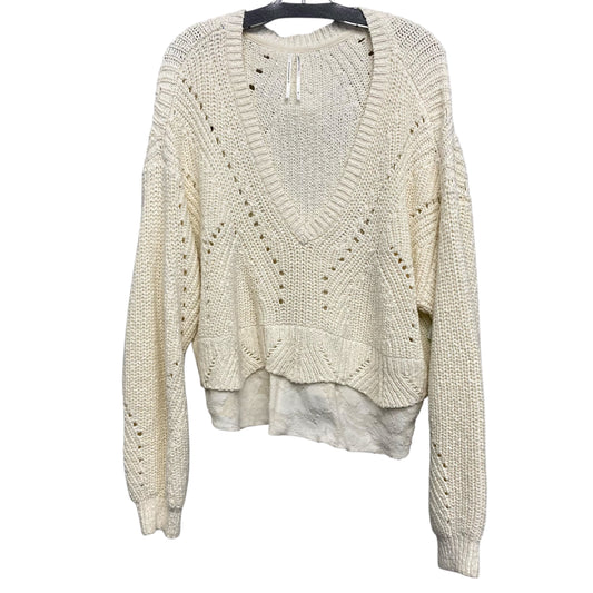 Sweater By Anthropologie In Cream, Size:Xl