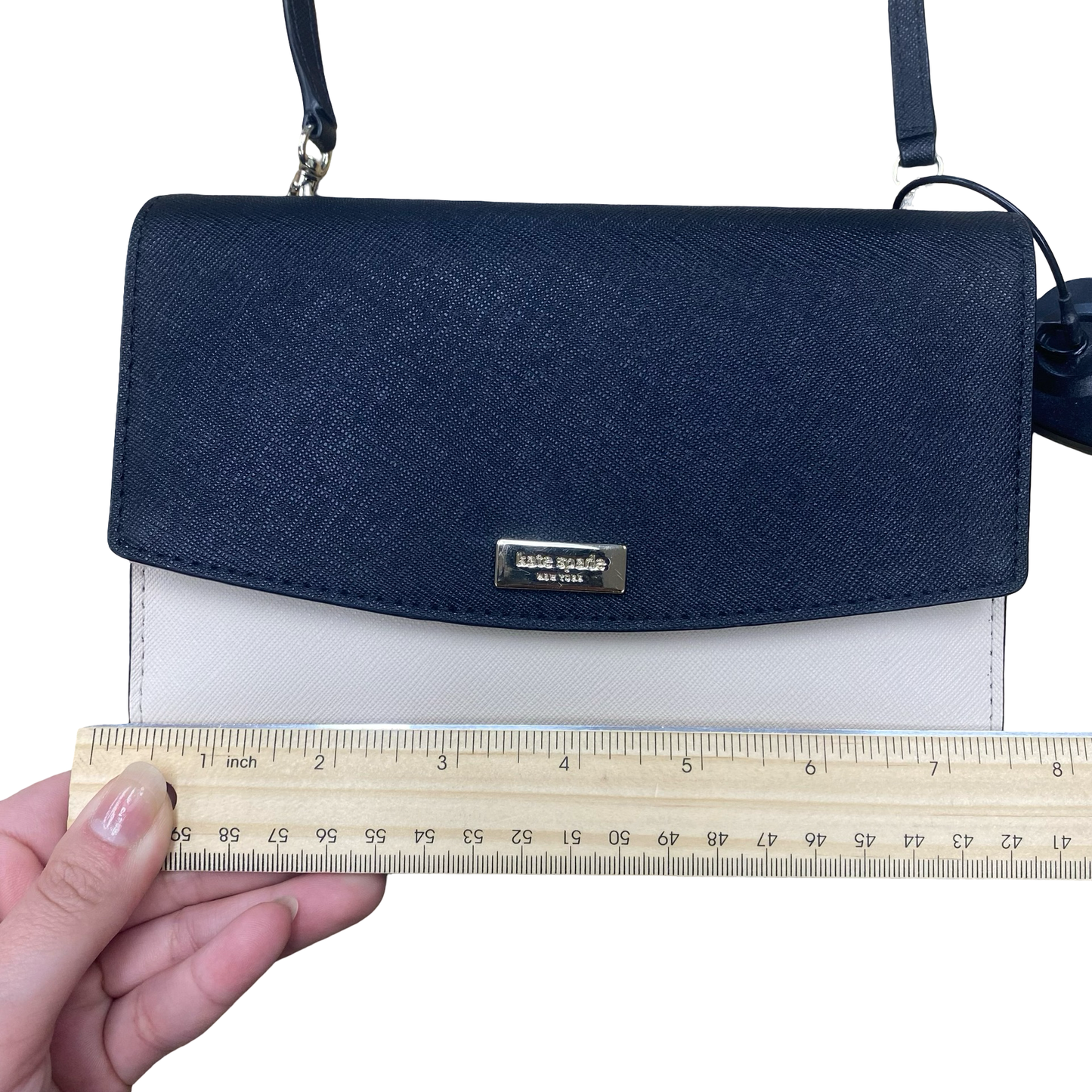 Handbag Designer By Kate Spade In Black & Cream, Size:Small