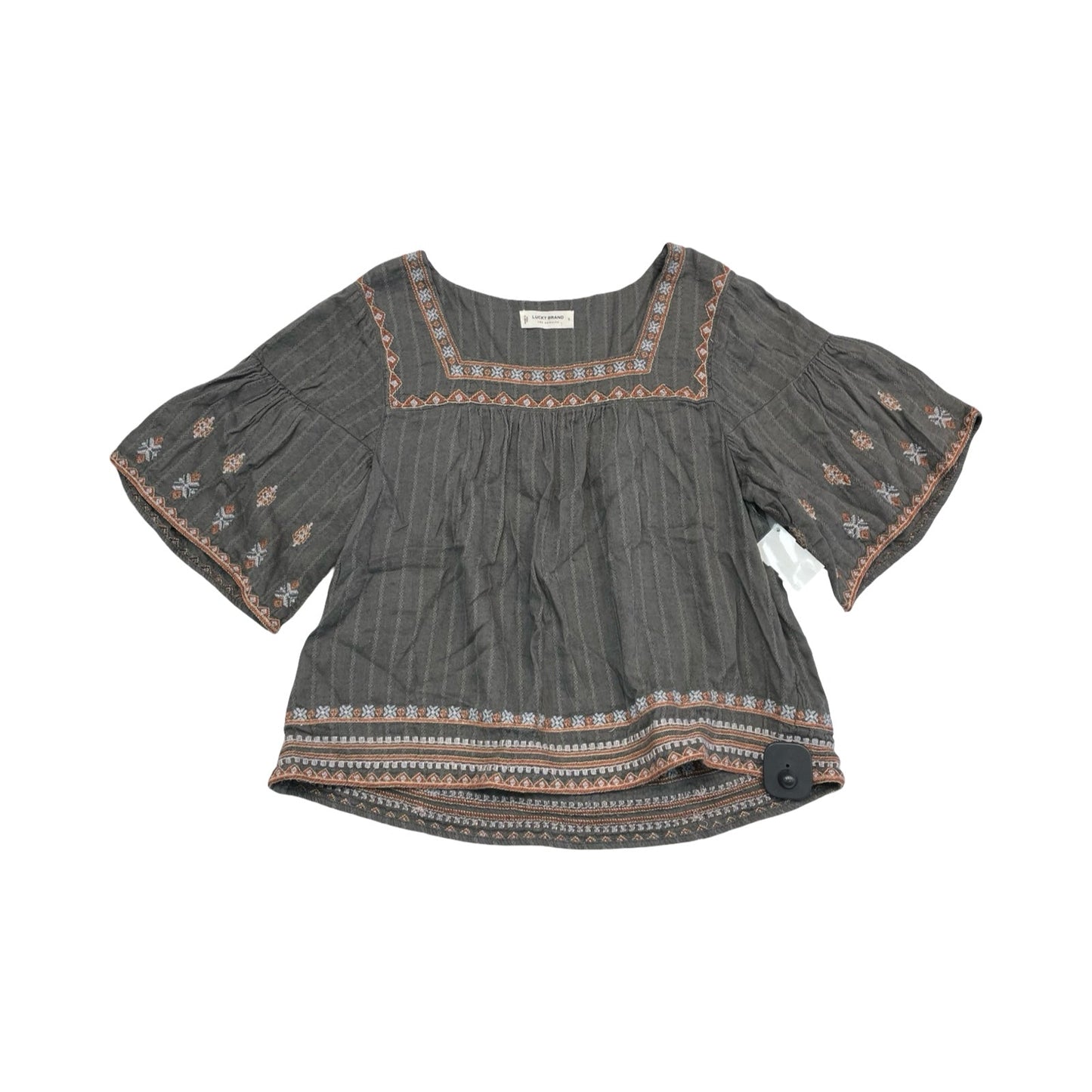 Top Ss By Lucky Brand In Grey & Orange, Size:S