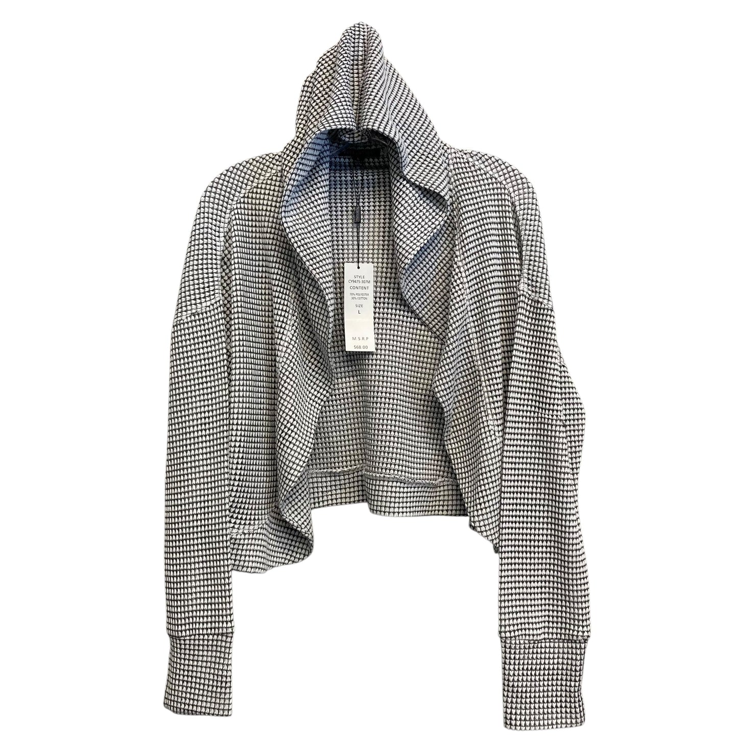 Sweater Cardigan By For Cynthia In Grey & White, Size:L