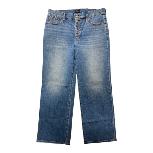 Jeans Wide Leg By J. Crew In Blue Denim, Size:12