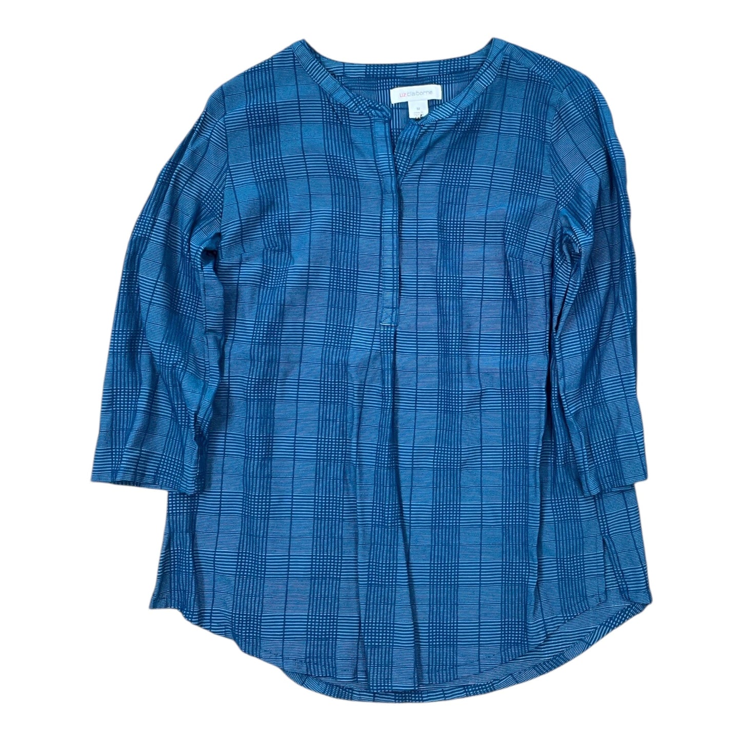 Top 3/4 Sleeve By Liz Claiborne In Blue, Size:M