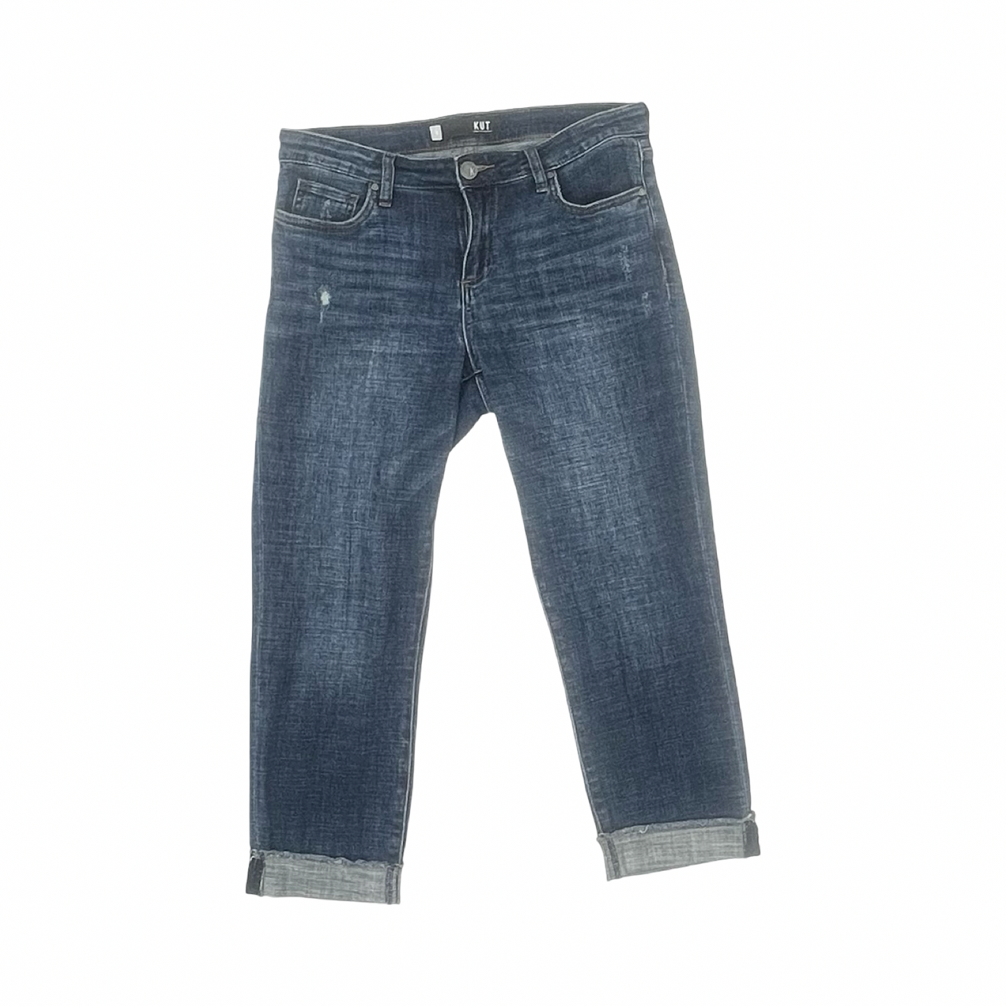 Jeans Cropped By Kut In Blue Denim, Size:8