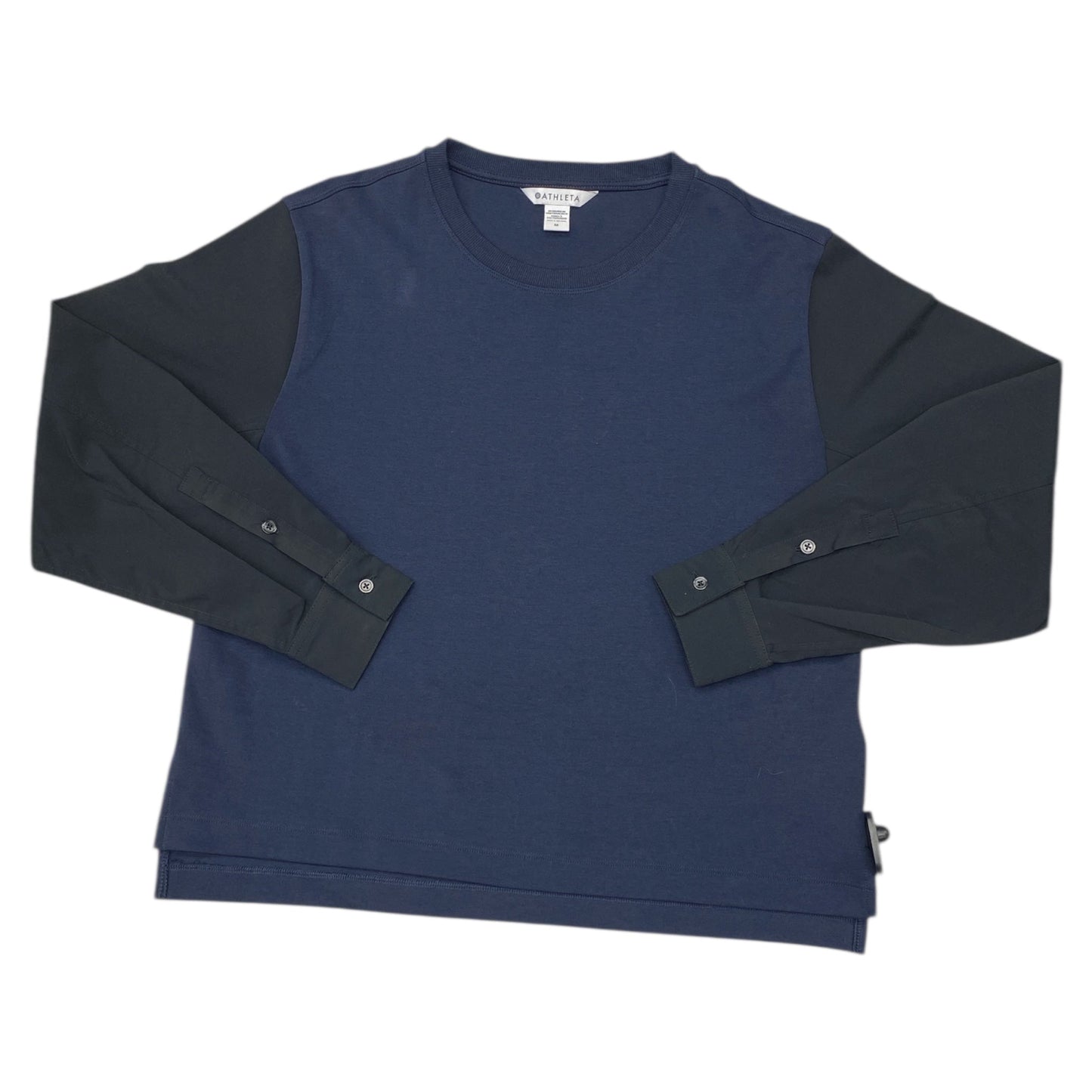 Athletic Top Ls Crewneck By Athleta In Black & Blue, Size:M