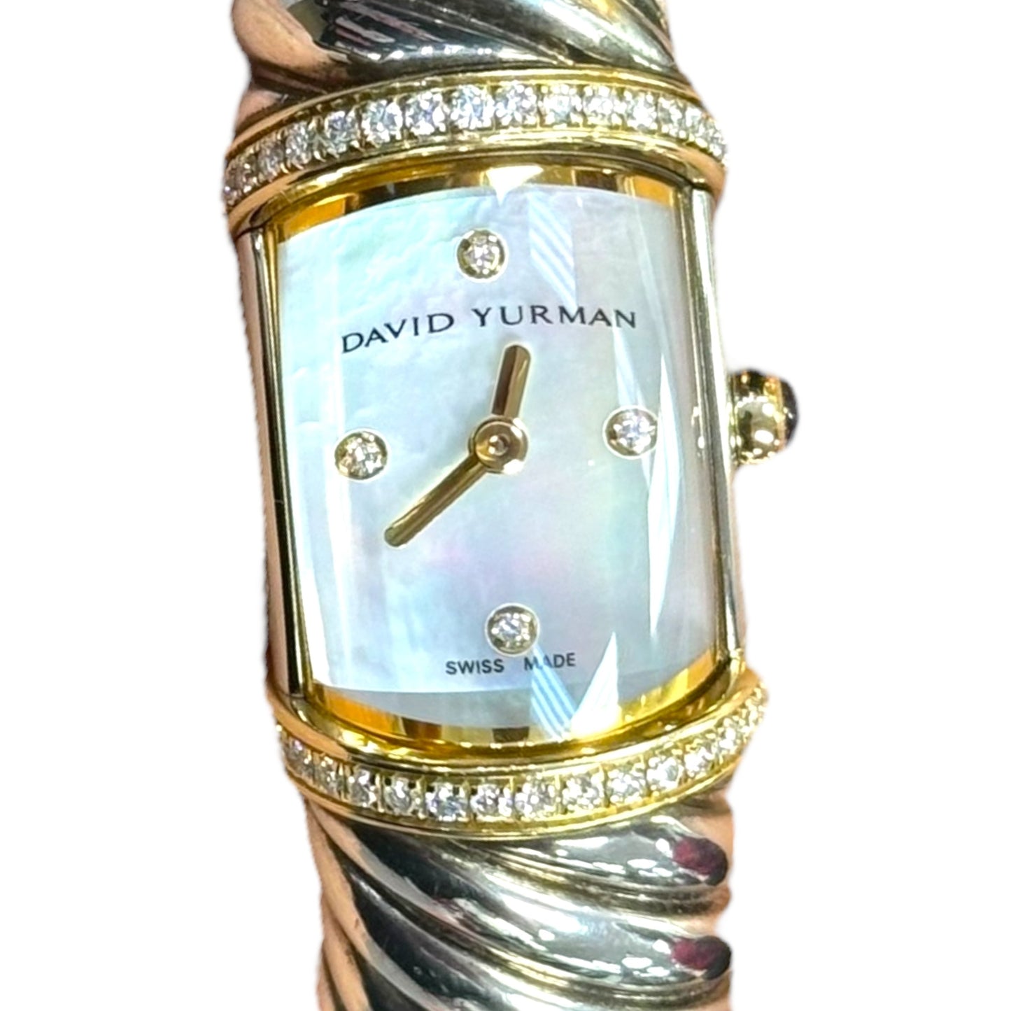 Diamond, 18K Yellow Gold & Sterling Silver Waverly Watch Luxury Designer By David Yurman