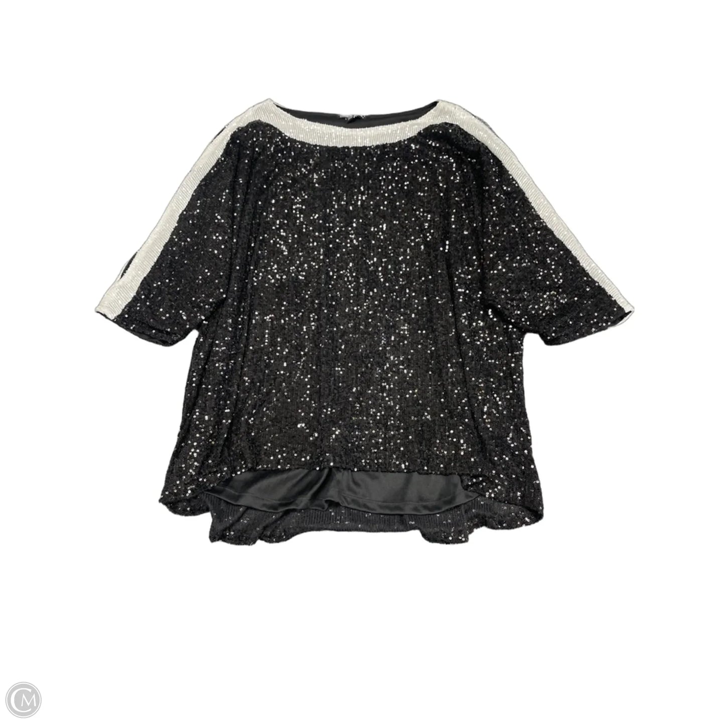 Top 3/4 Sleeve By Cable And Gauge In Black & White, Size: 3x