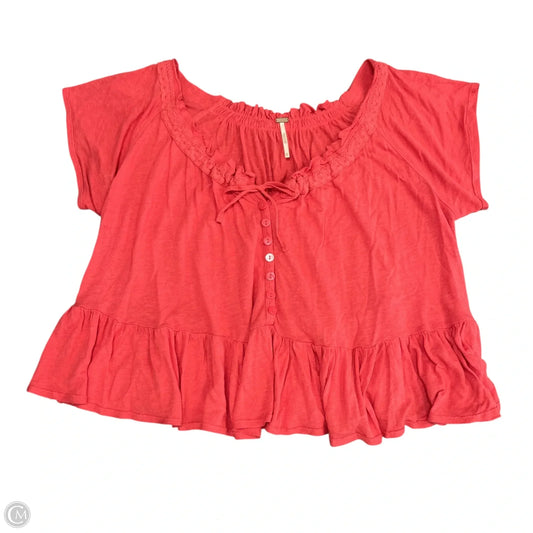 Top Short Sleeve By Free People In Coral, Size: Xs