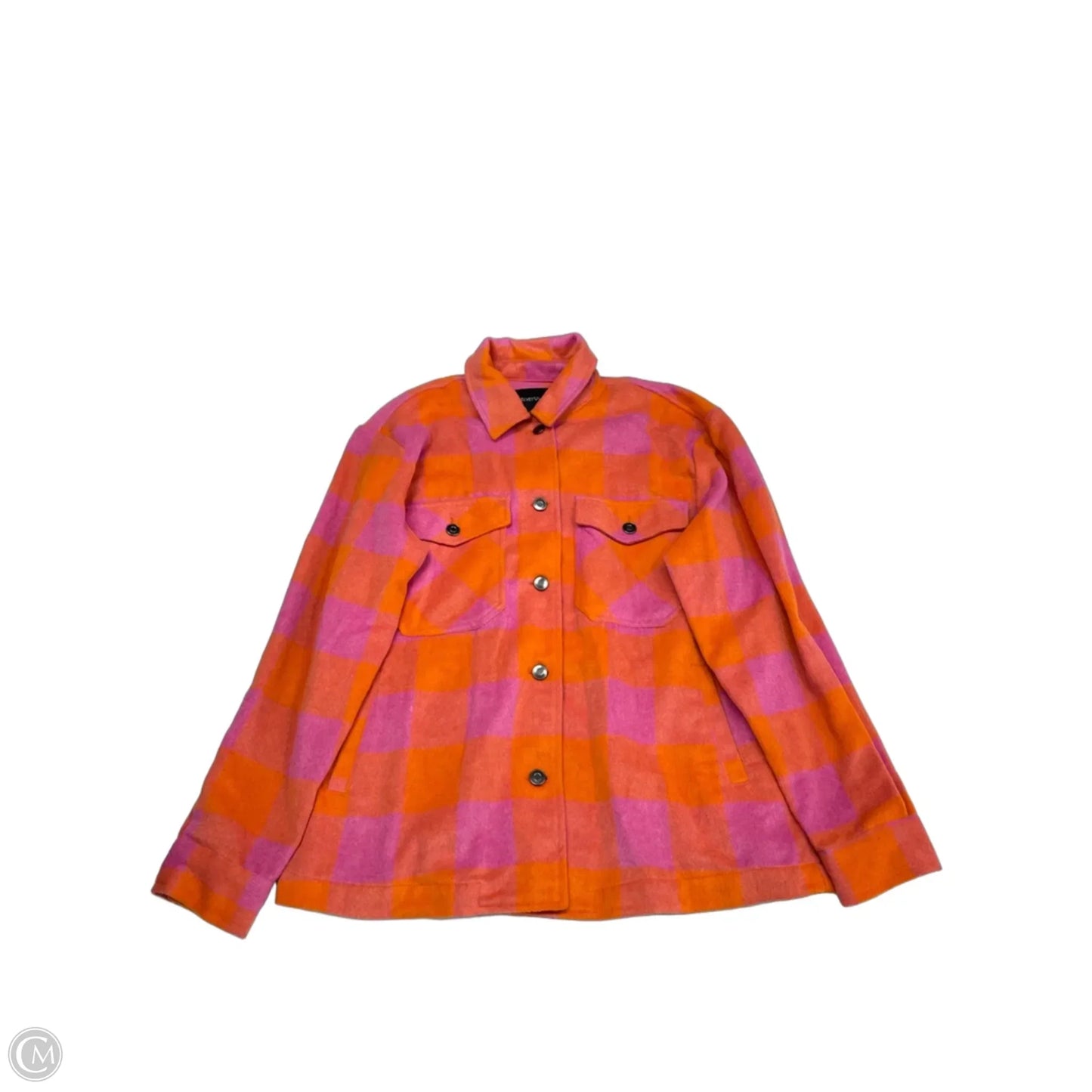 Jacket Shirt By Velvet Heart In Orange & Pink, Size: S
