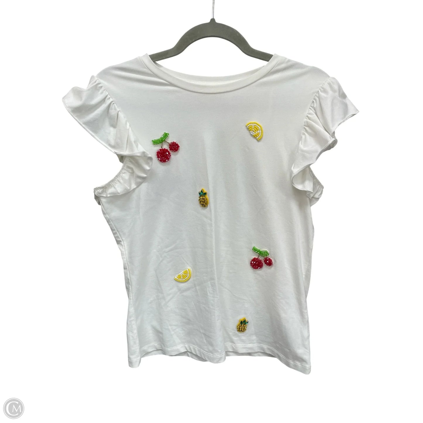 Top Short Sleeve By Clothes Mentor In White, Size: S