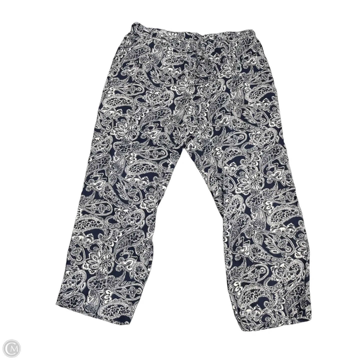 Pants Lounge By Clothes Mentor In Blue & White, Size: 16