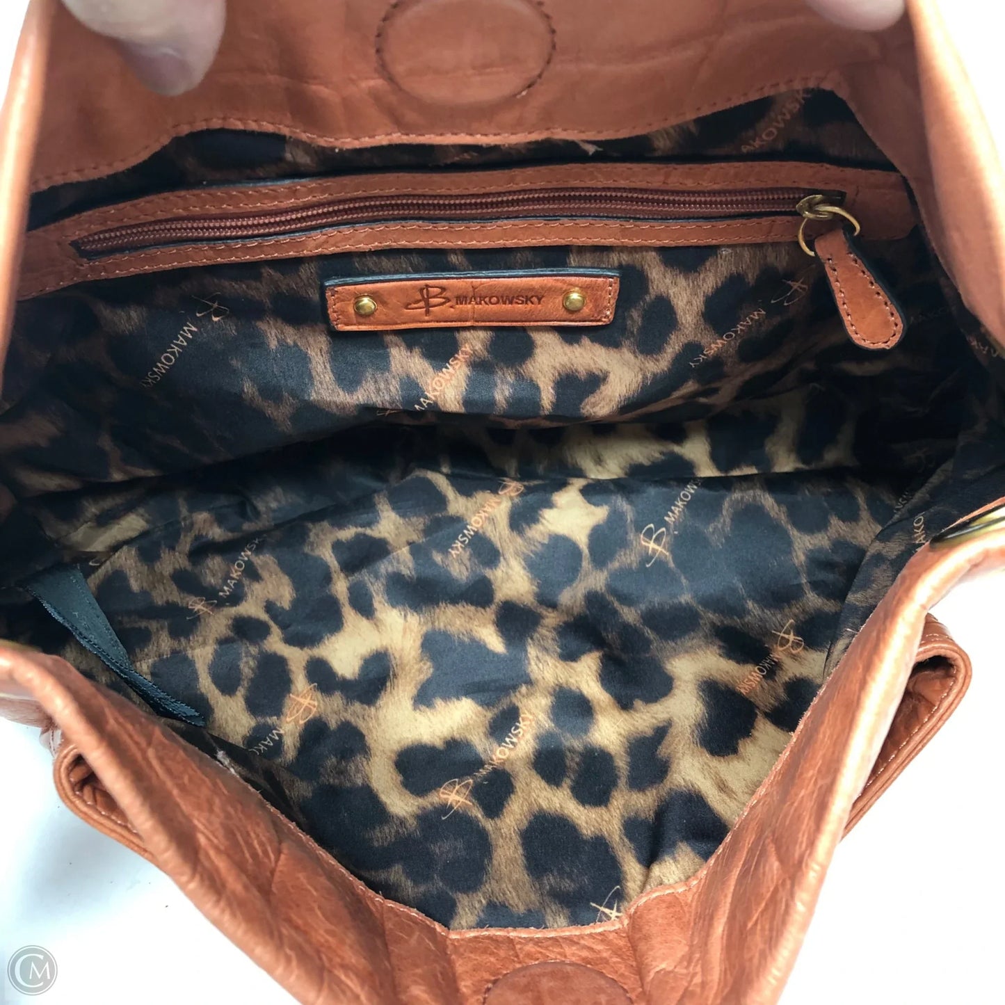 Handbag Leather By Makowsky, Size: Small