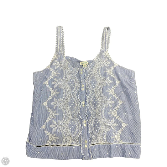 Top Sleeveless By Sundance In Blue & White, Size: Xl