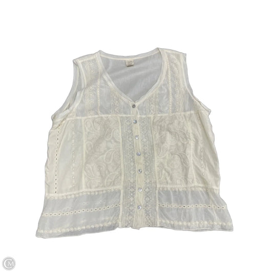 Top Sleeveless By J. Jill In Cream, Size: Xl
