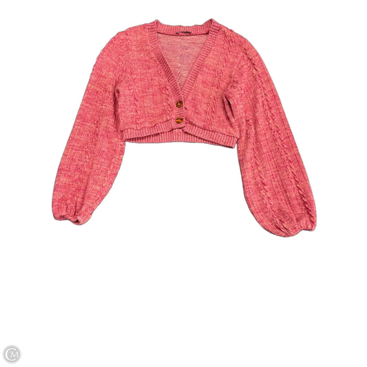 Cardigan By Zara In Pink & Yellow, Size: L