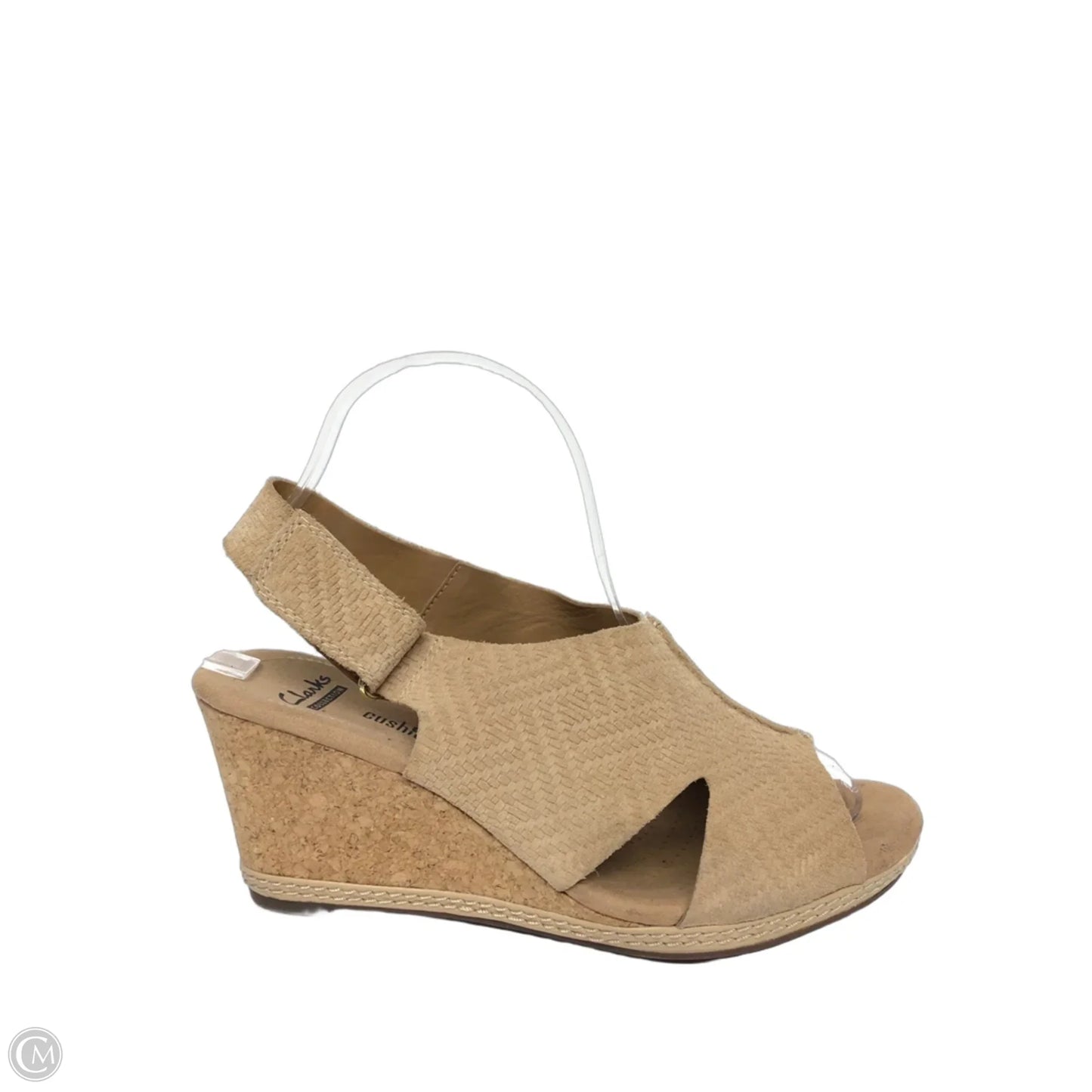 Sandals Heels Wedge By Clarks In Beige, Size: 8