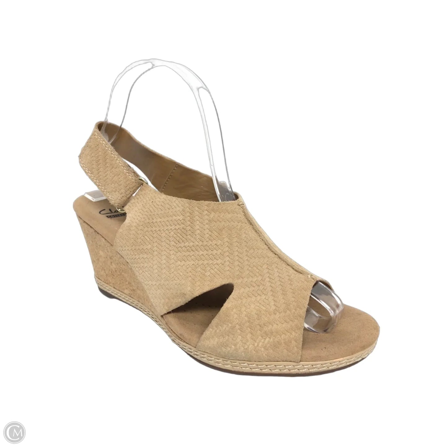 Sandals Heels Wedge By Clarks In Beige, Size: 8