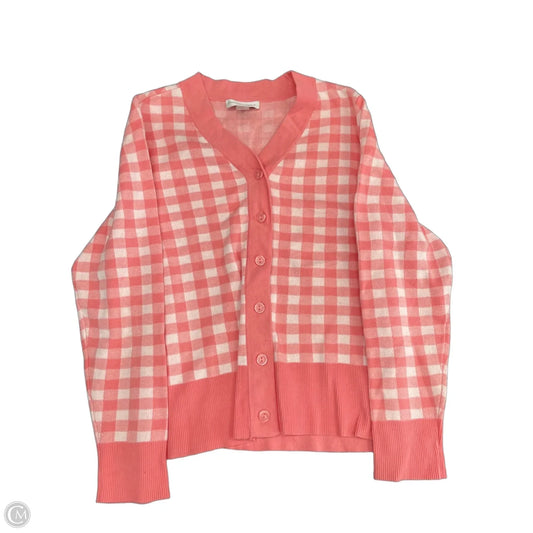 Cardigan By Christopher And Banks In Pink & White, Size: M