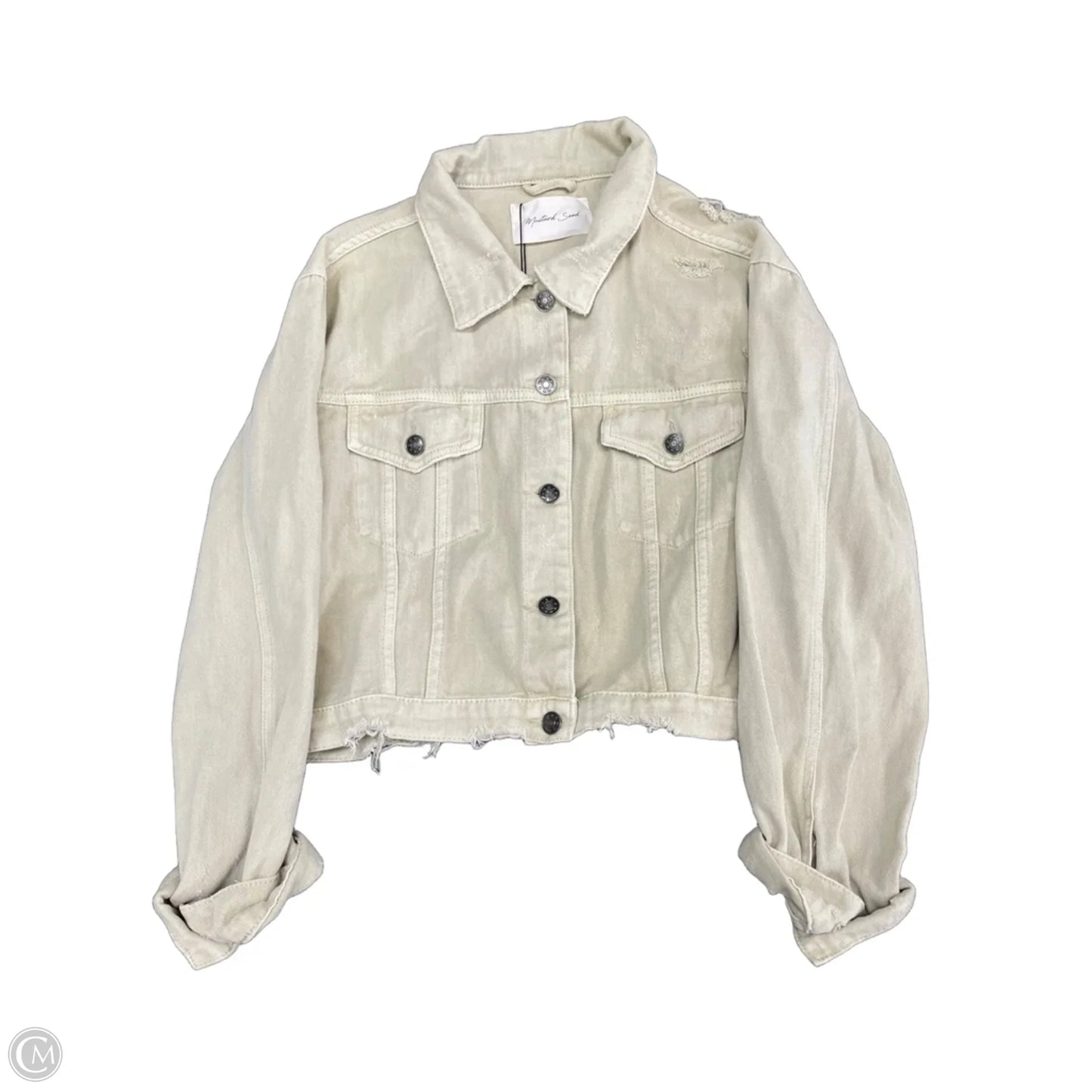 Jacket Denim By Mustard Seed In Taupe, Size: M
