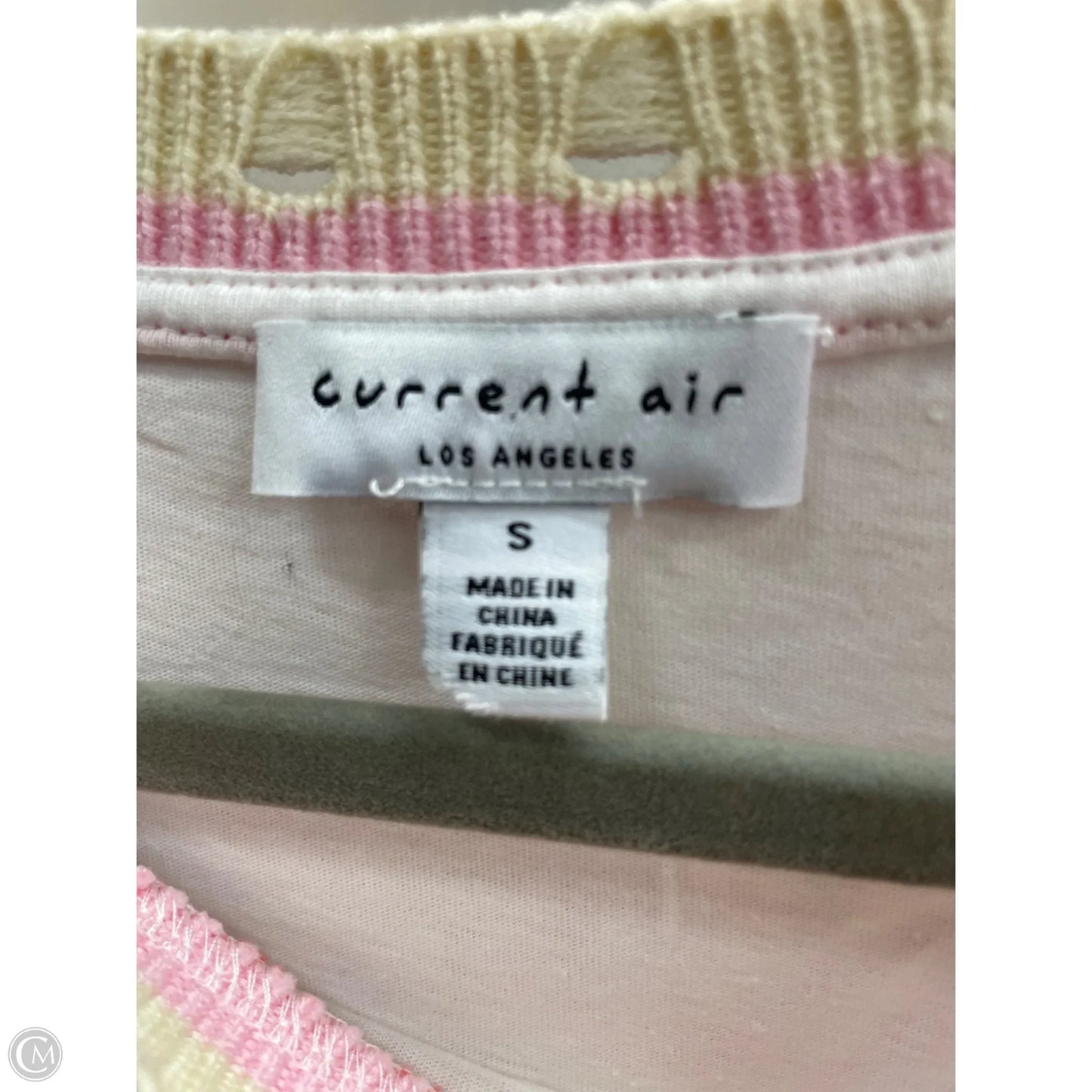 Top Short Sleeve By Current Air In White, Size: S