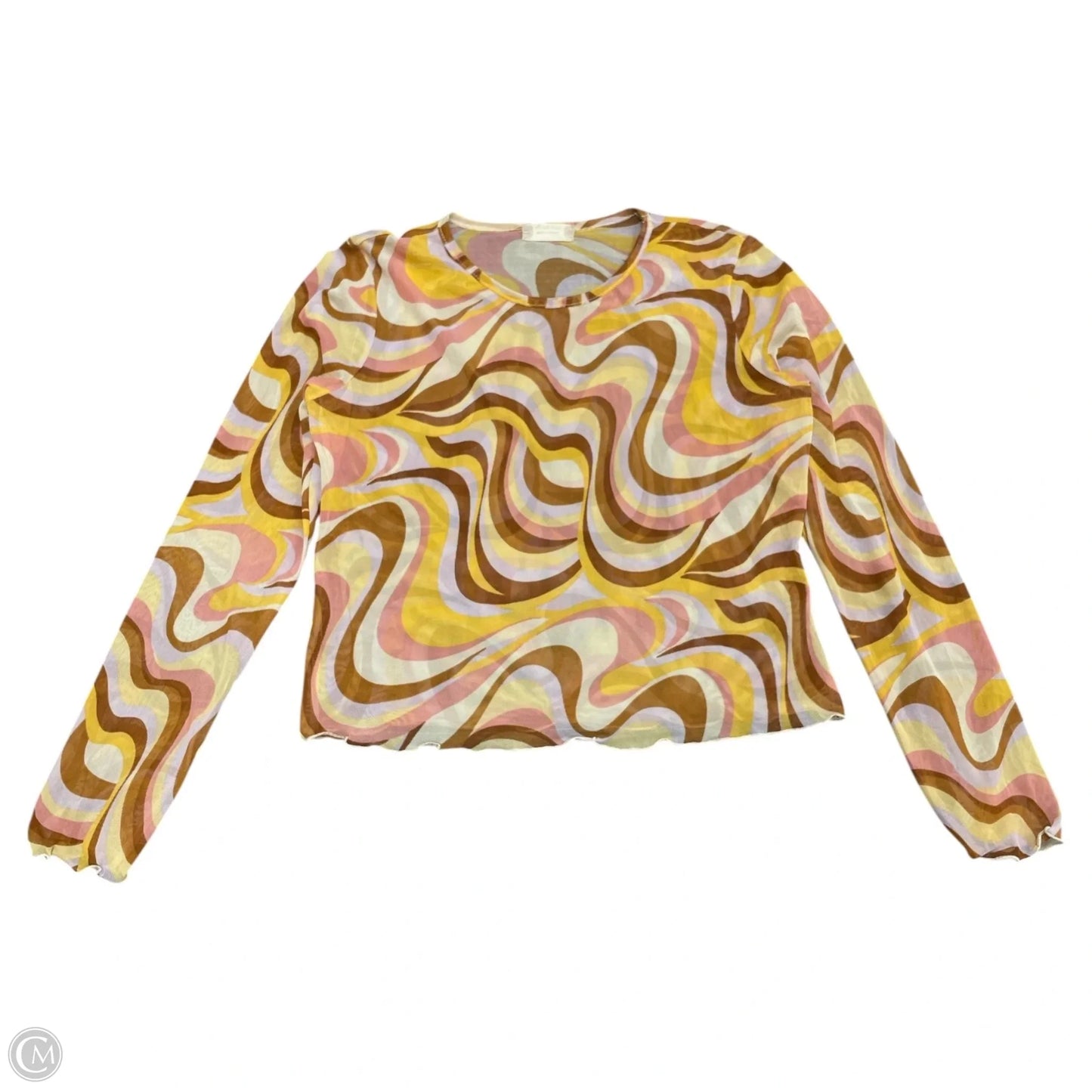 Top Long Sleeve By Altard State In Brown & Yellow, Size: M