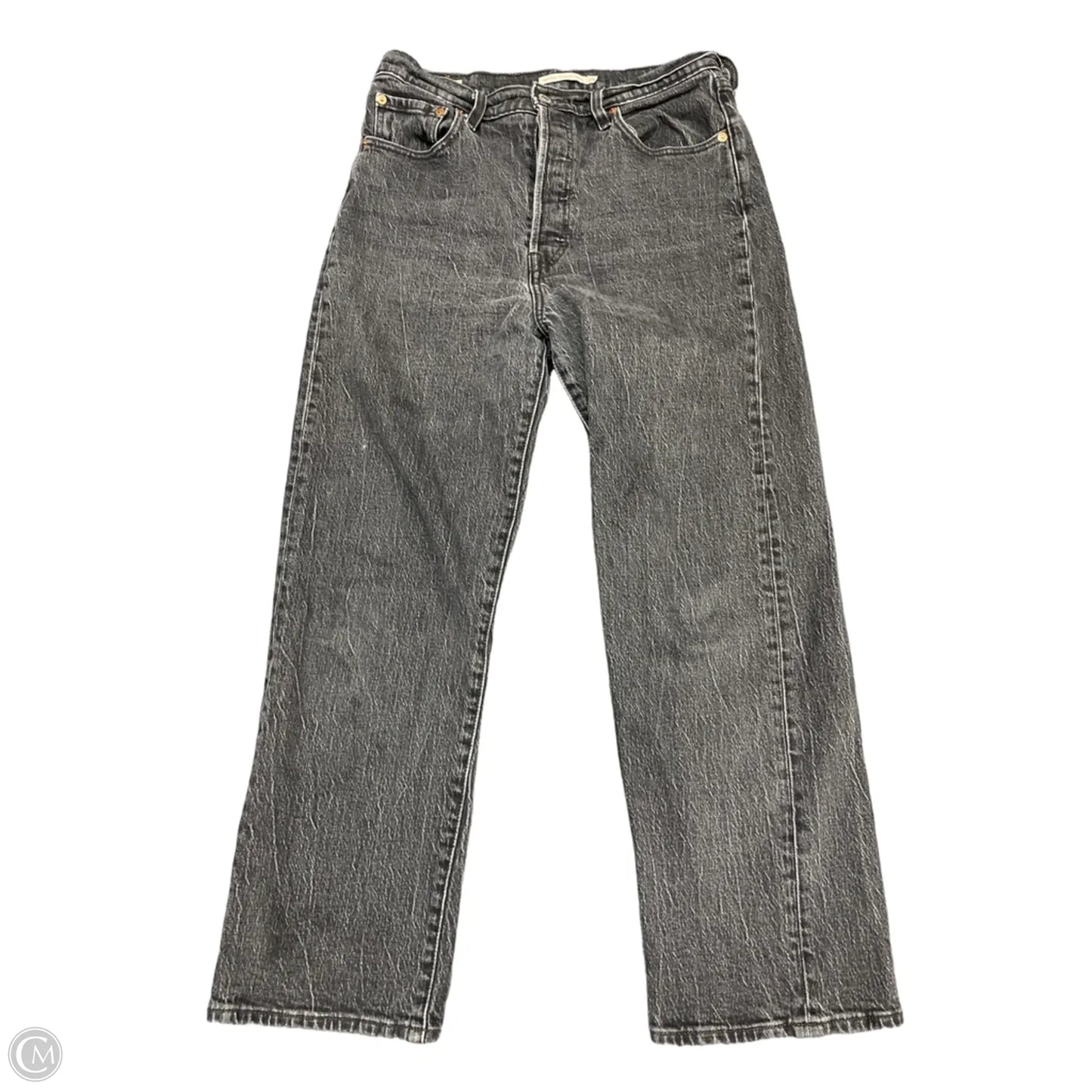 Jeans Straight By Levis In Black Denim, Size: M