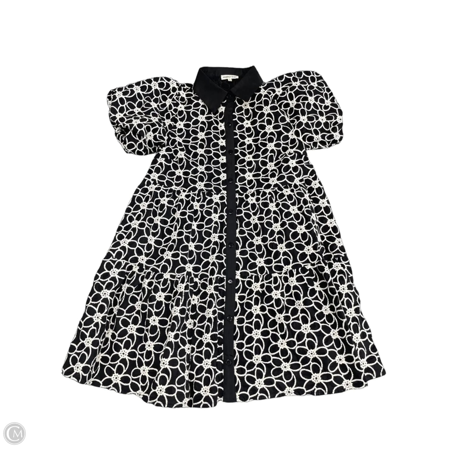 Dress Casual Short By Main Strip In Black & Cream, Size: S