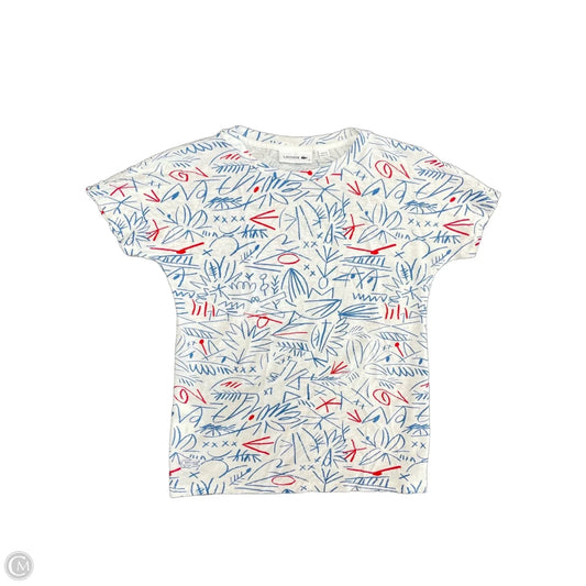 Top Short Sleeve By Lacoste In Blue & White, Size: 2