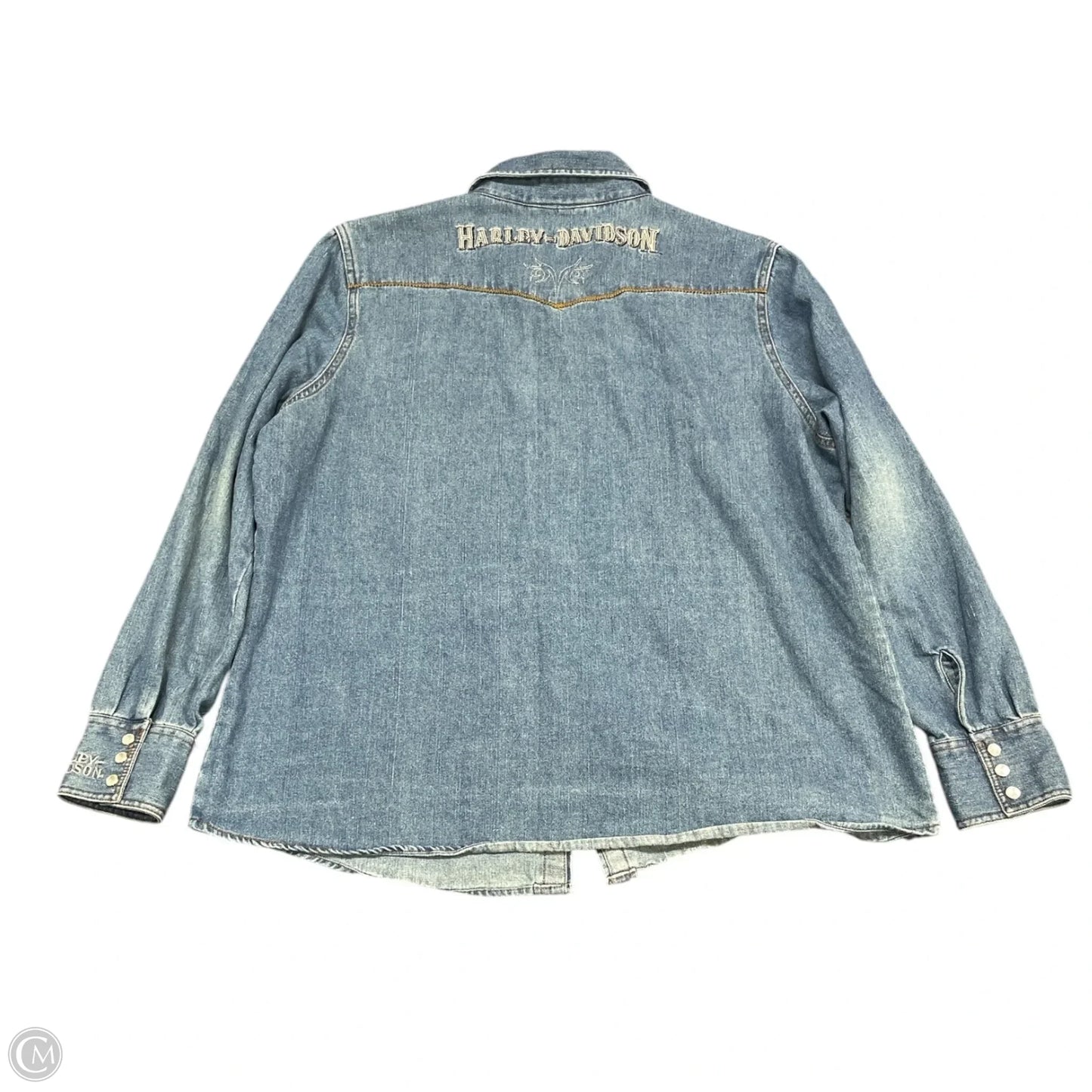 Jacket Other By Harley Davidson In Blue Denim, Size: L