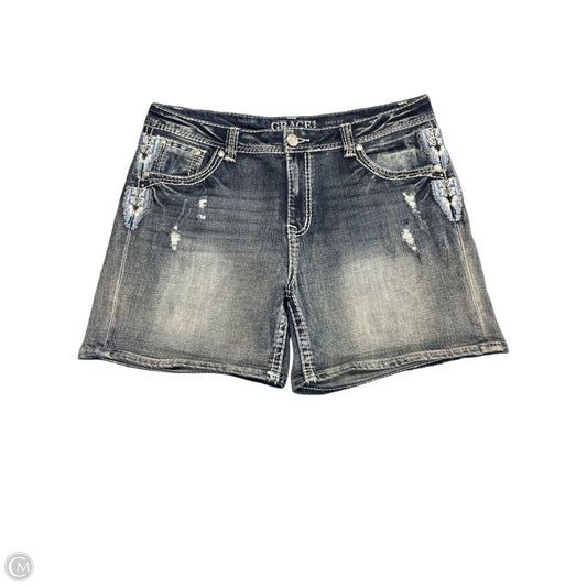 Shorts By Grace In Blue Denim, Size: 16