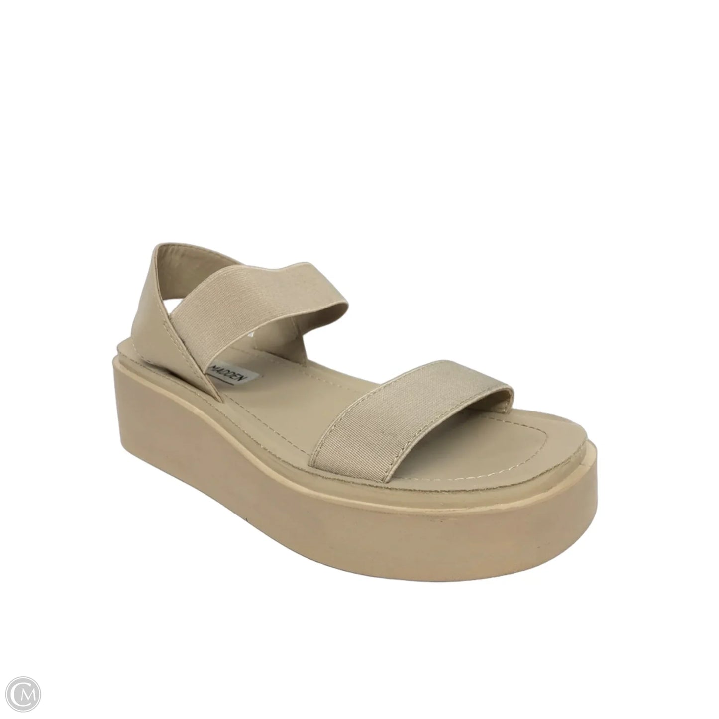 Sandals Heels Platform By Steve Madden In Beige, Size: 5
