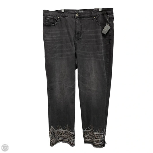 Jeans Straight By John Mark In Black Denim, Size: 18