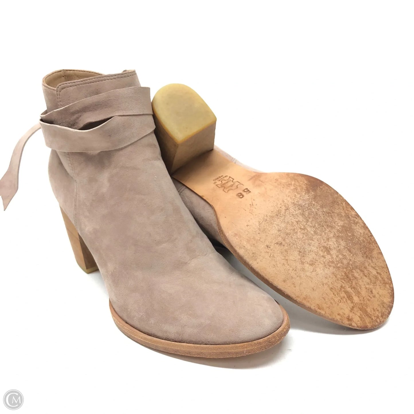 Boots Ankle Heels By Cmb In Tan, Size: 7.5