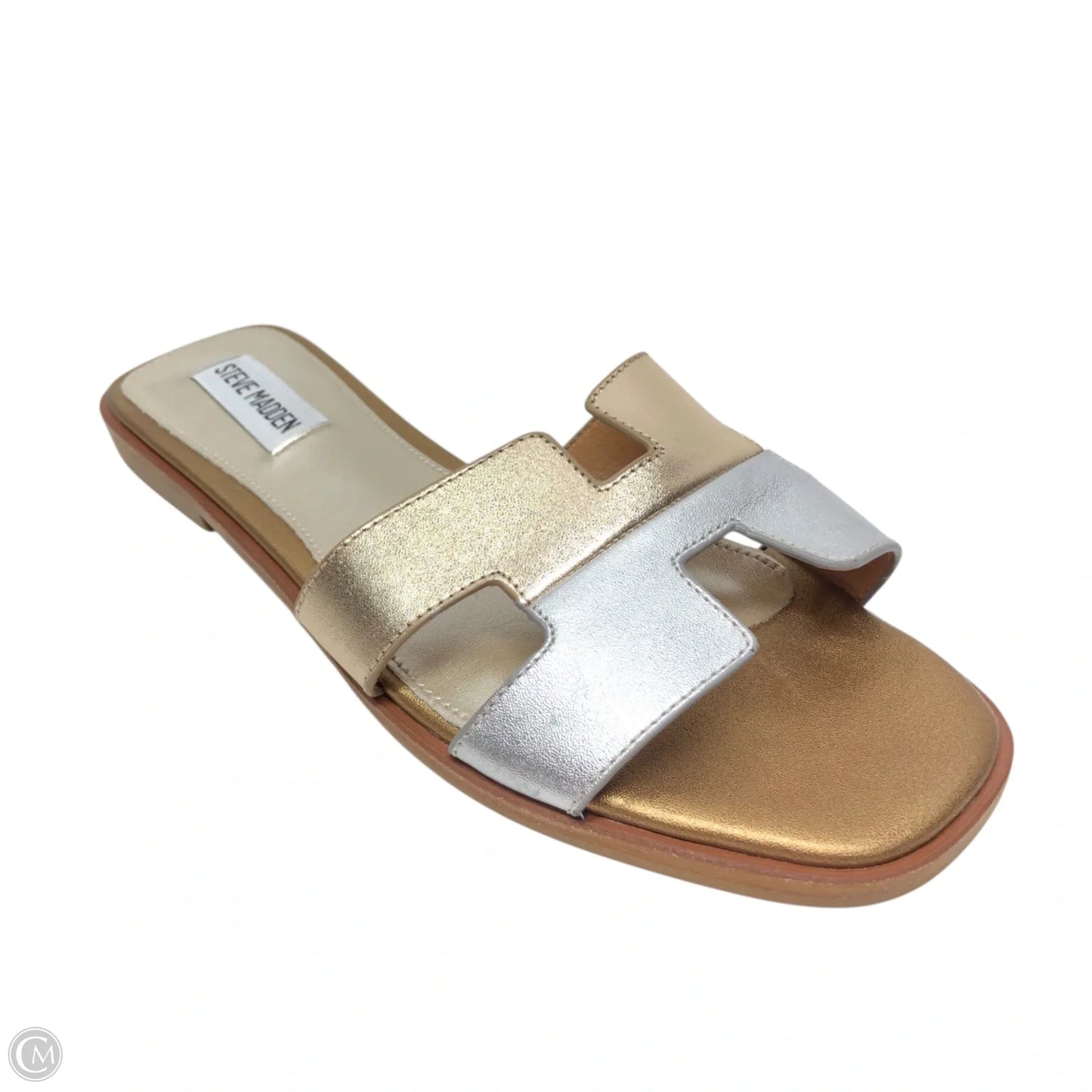 Sandals Flats By Steve Madden In Gold & Silver, Size: 8.5
