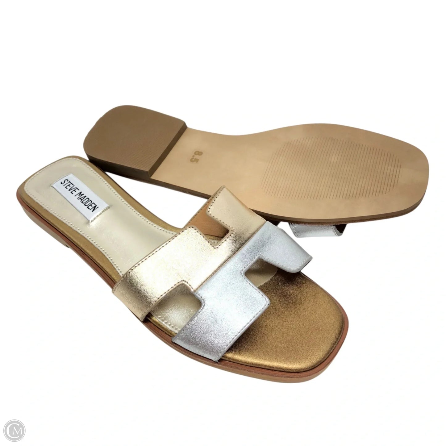 Sandals Flats By Steve Madden In Gold & Silver, Size: 8.5