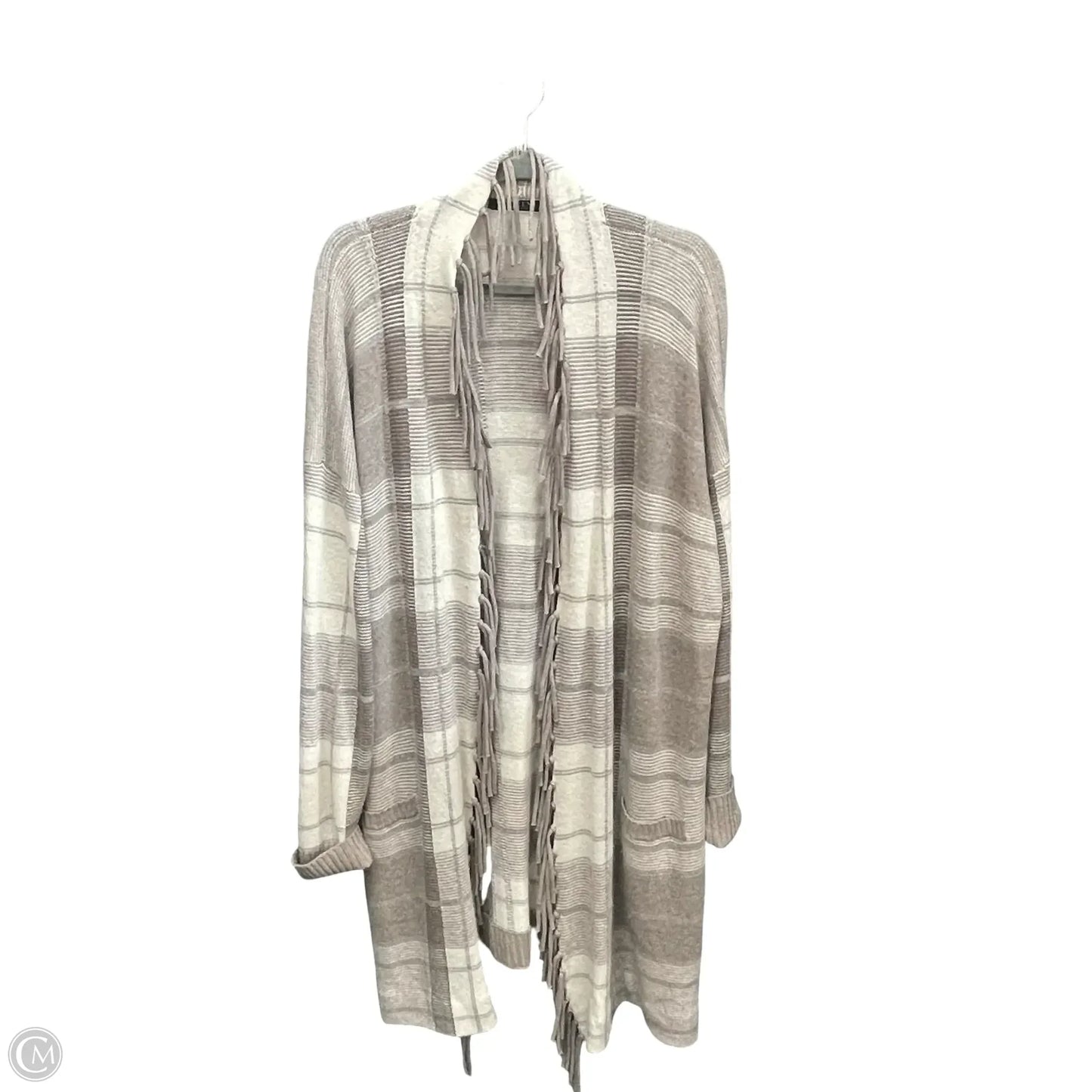 Sweater Cardigan By Lauren By Ralph Lauren In Taupe, Size: Xl