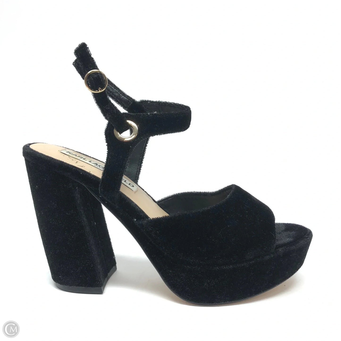 Sandals Designer By Karl Lagerfeld In Black, Size: 7