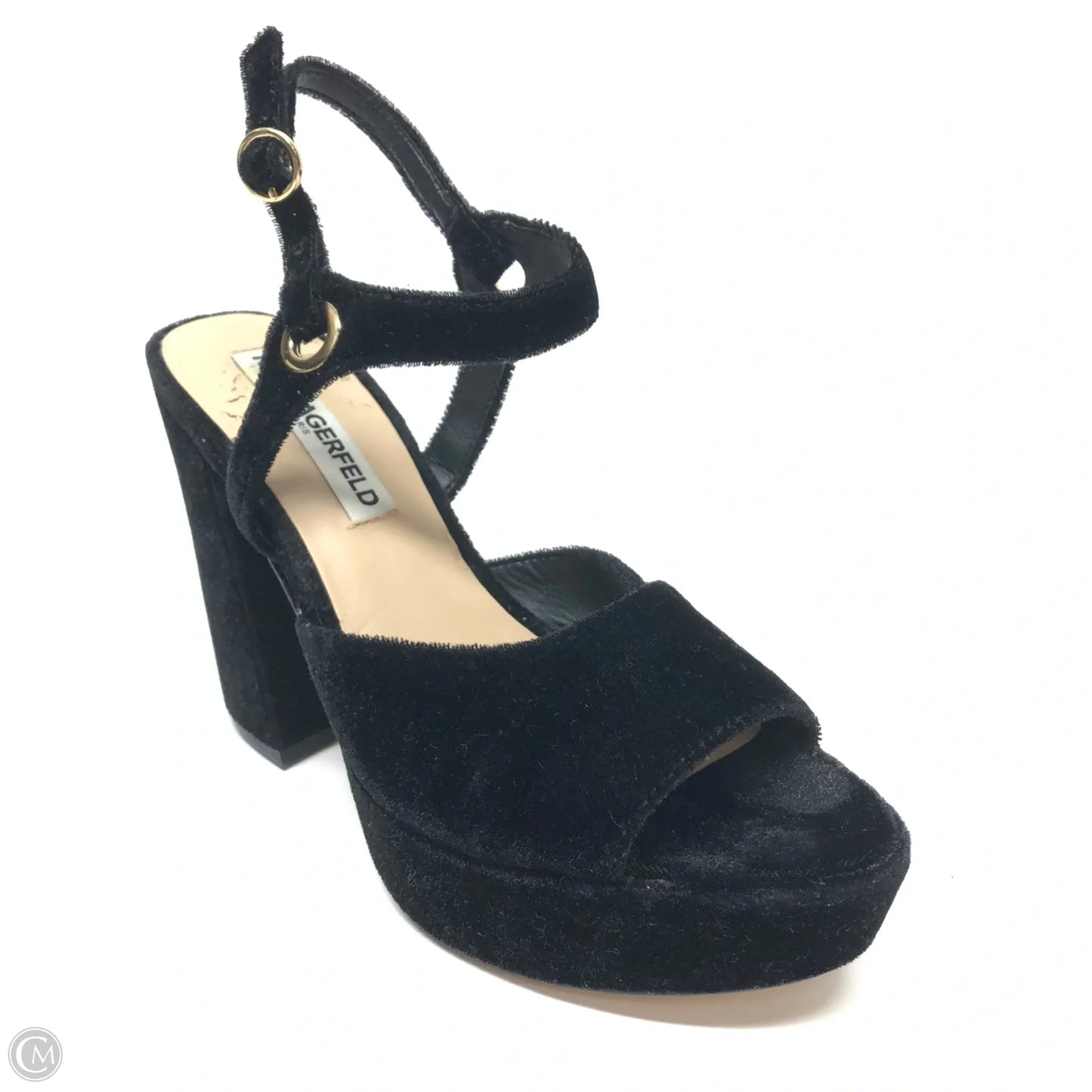 Sandals Designer By Karl Lagerfeld In Black, Size: 7