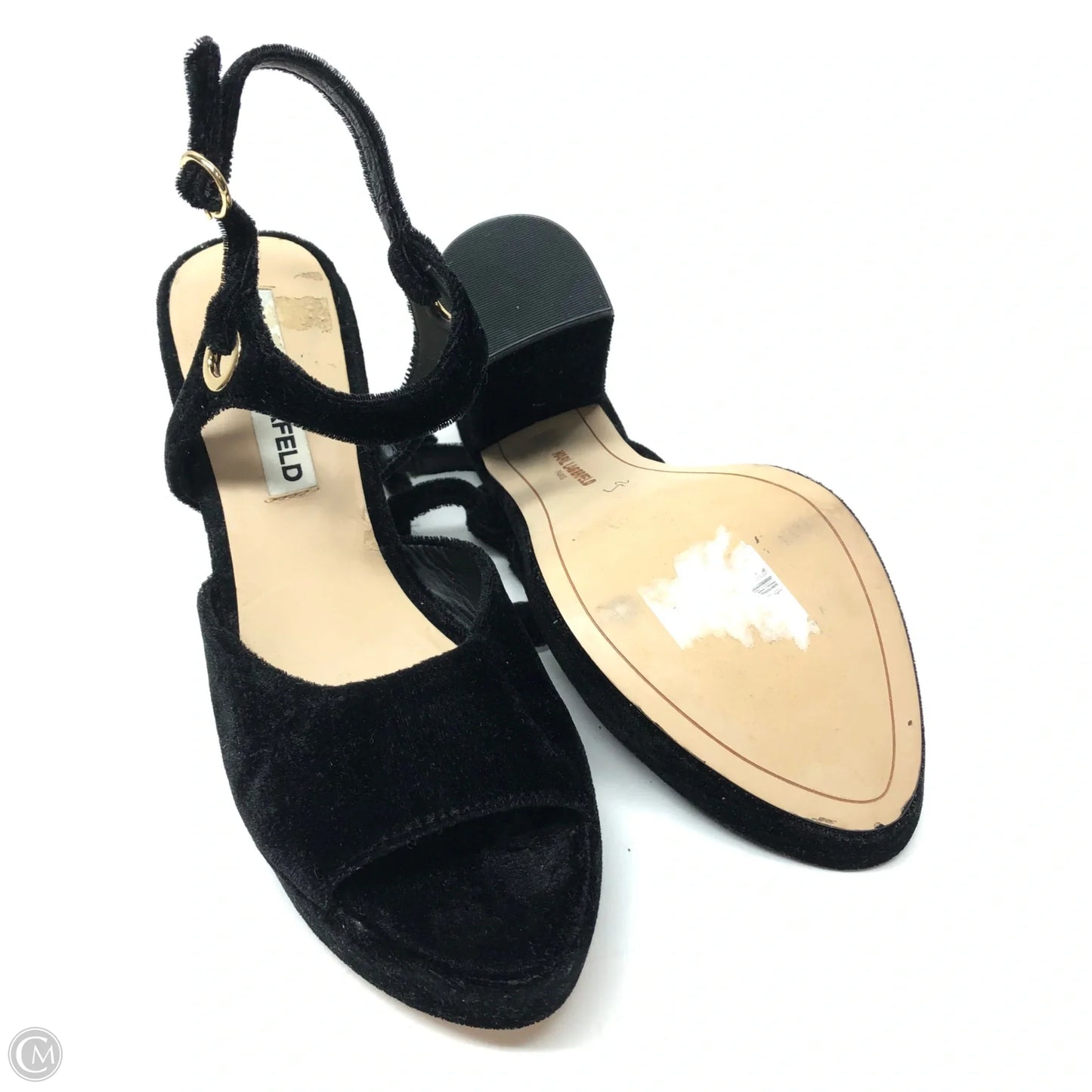 Sandals Designer By Karl Lagerfeld In Black, Size: 7