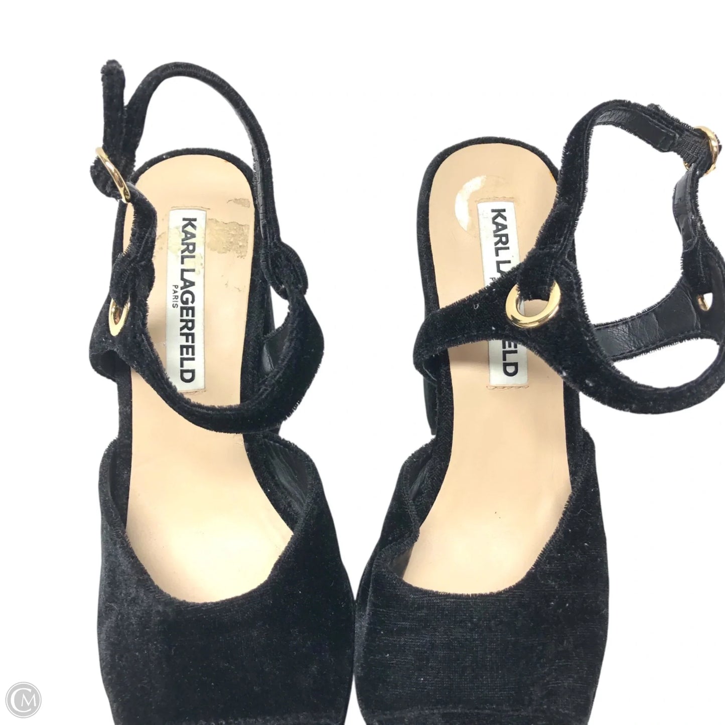 Sandals Designer By Karl Lagerfeld In Black, Size: 7