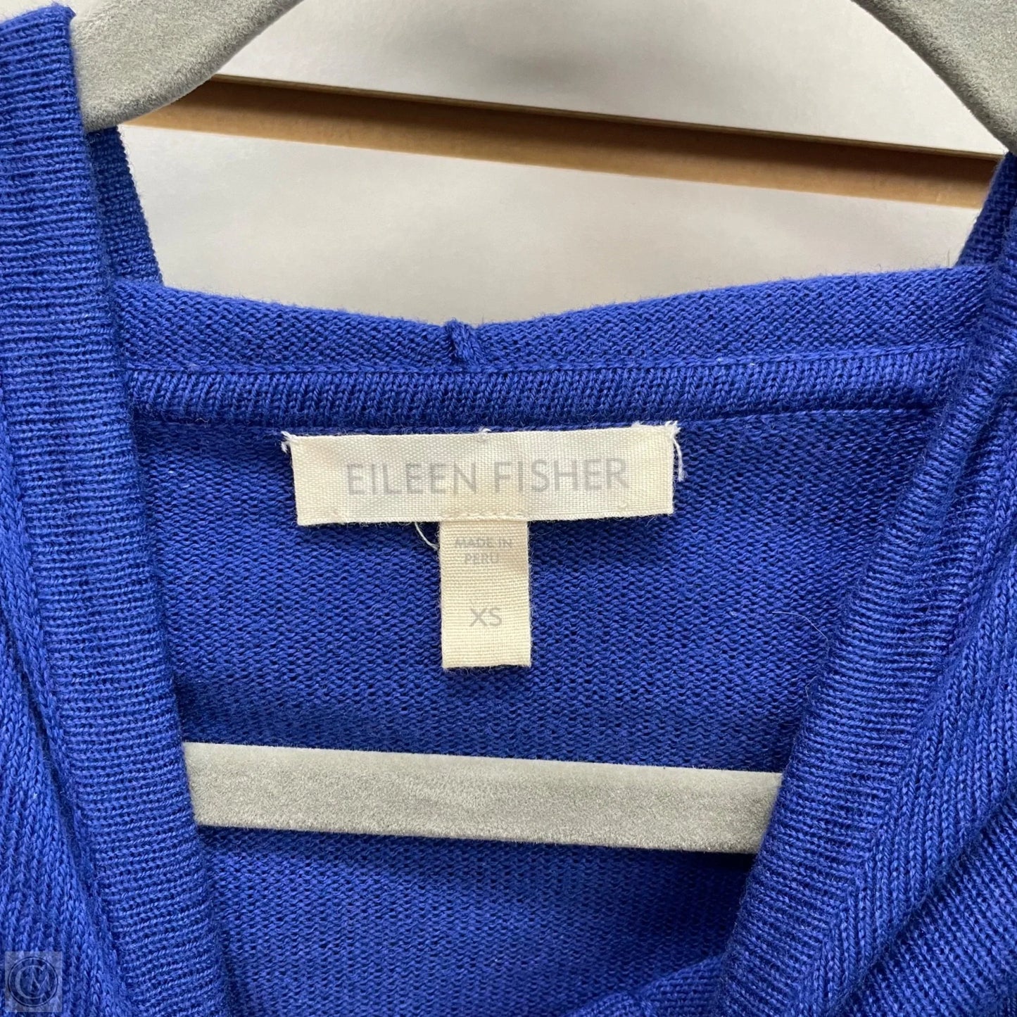 Sweater Cardigan By Eileen Fisher In Blue, Size: Xs