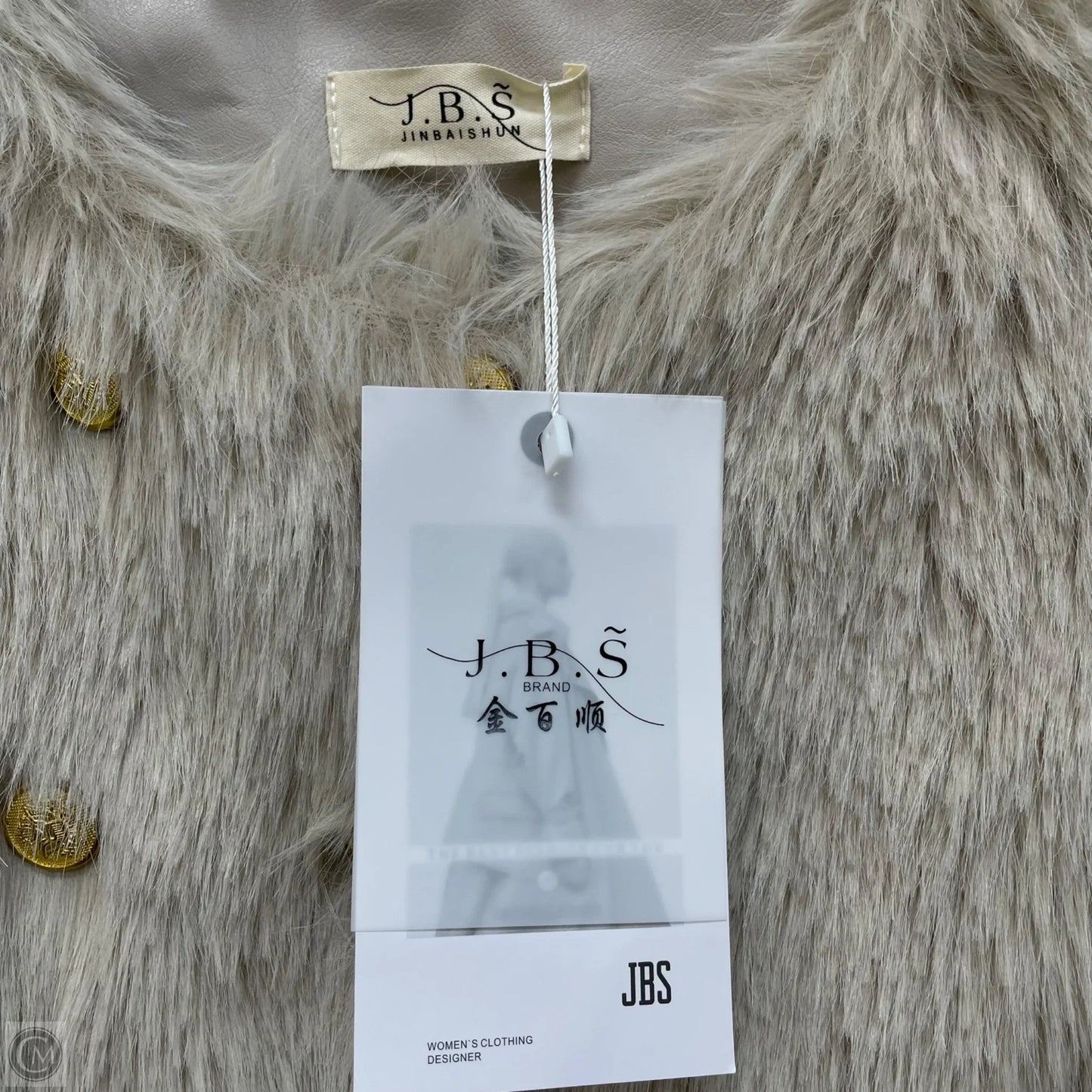 Jacket Faux Fur & Sherpa By Jbs In Beige, Size: M