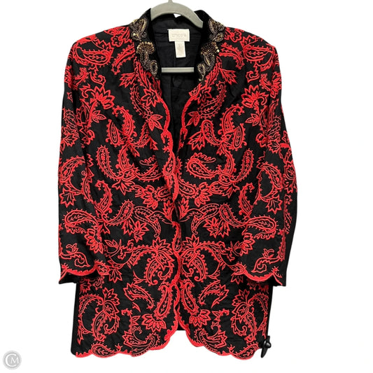 Jacket Other By Chicos In Black & Red, Size: Mp