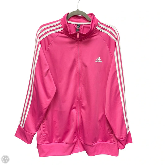 Athletic Jacket By Adidas In Pink, Size: 3x