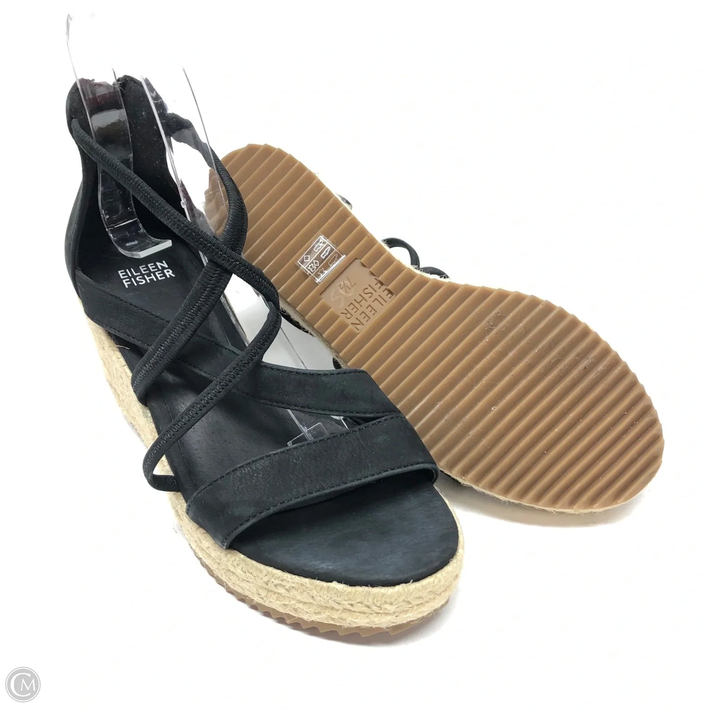 Sandals Heels Wedge By Eileen Fisher In Black, Size: 7.5