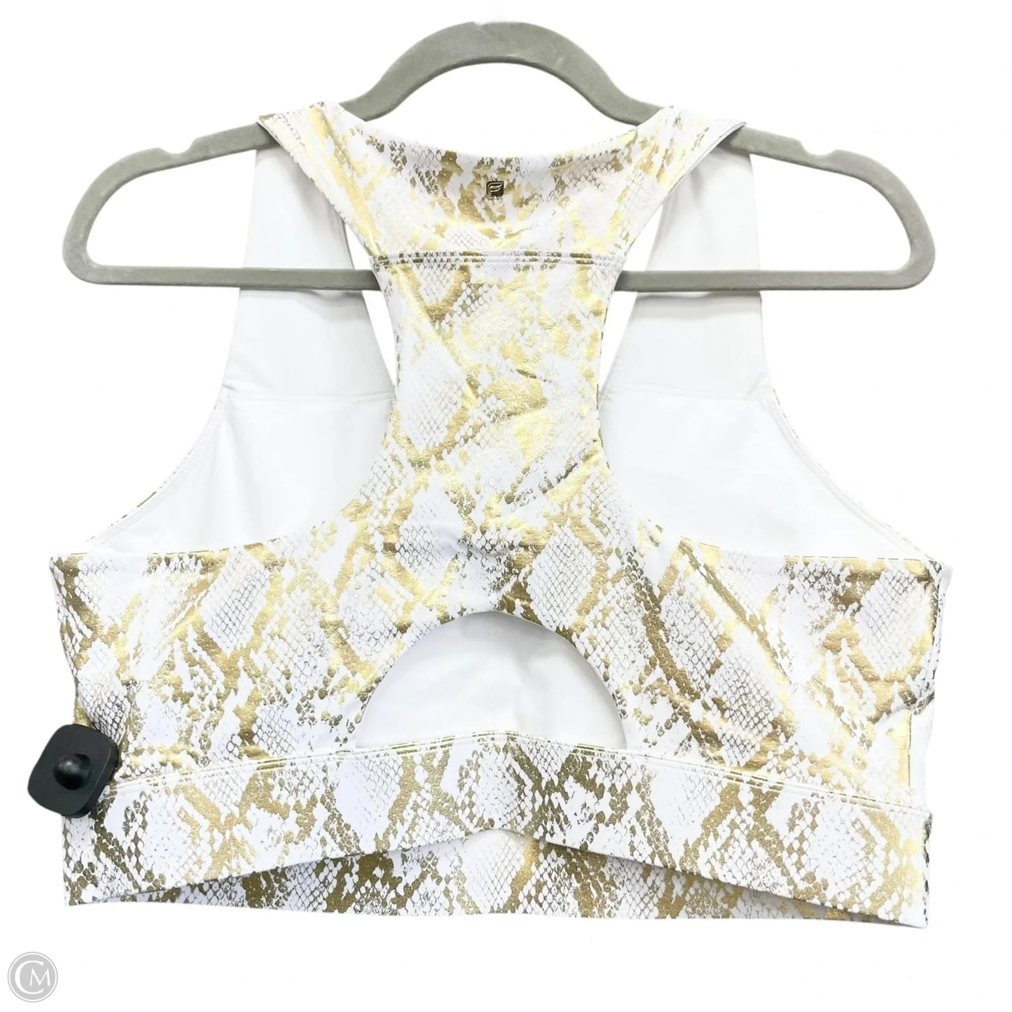 Athletic Bra By Fabletics In Gold & White, Size: 1x