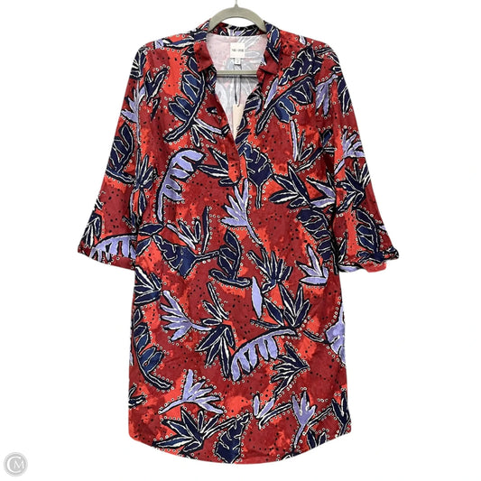 Dress Casual Short By Nic + Zoe In Blue & Red, Size: M