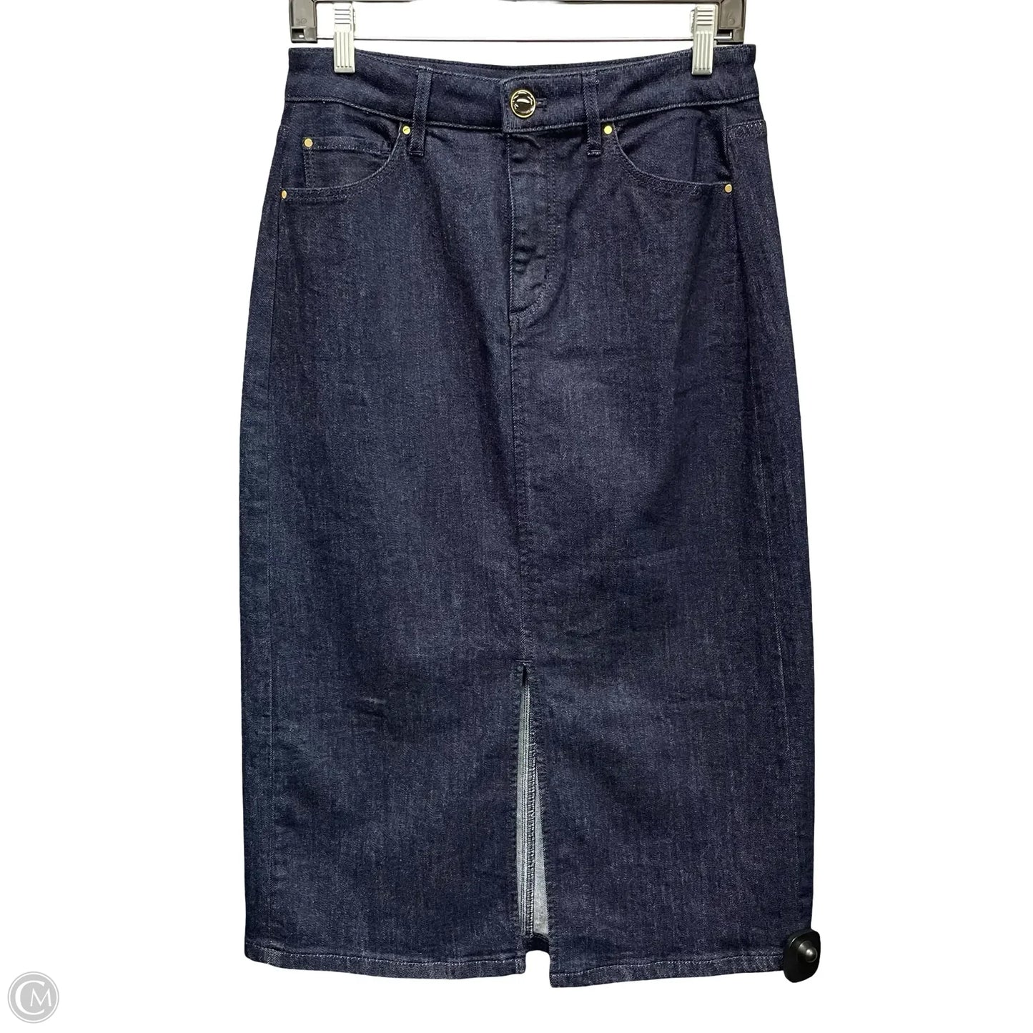 Skirt Midi By Ann Taylor In Blue Denim, Size: 2