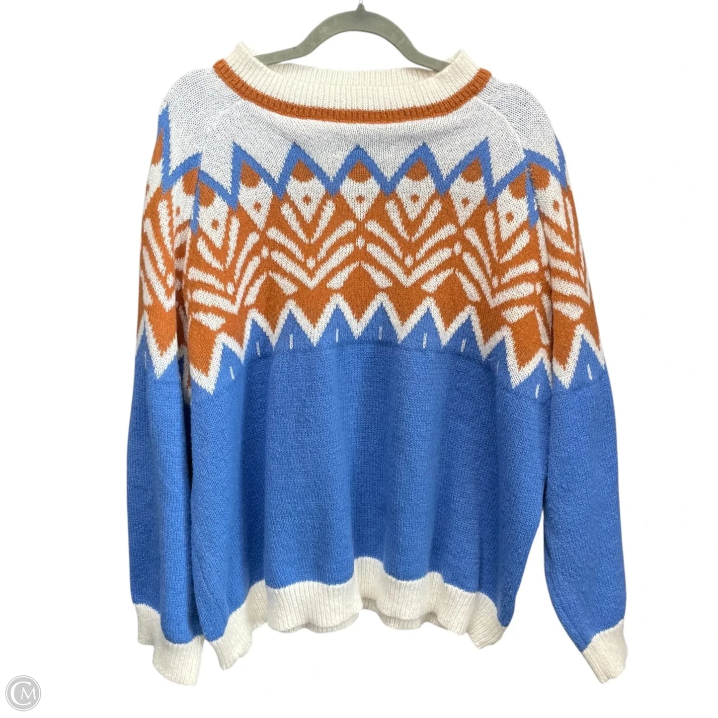 Sweater By Cme In Blue & Tan, Size: 4x