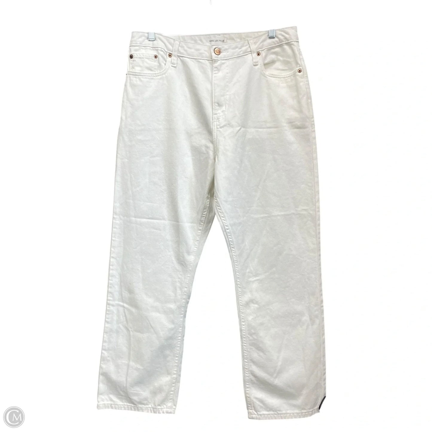 Jeans Cropped By Avec Les Filles In White Denim, Size: 10