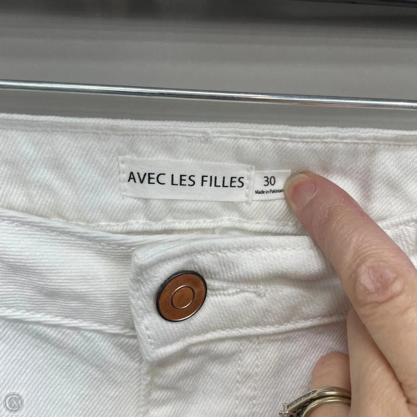 Jeans Cropped By Avec Les Filles In White Denim, Size: 10